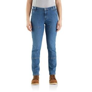 Carhartt Rugged Flex Relaxed Fit Double Front Dark Wash Jeans NWT Size 6